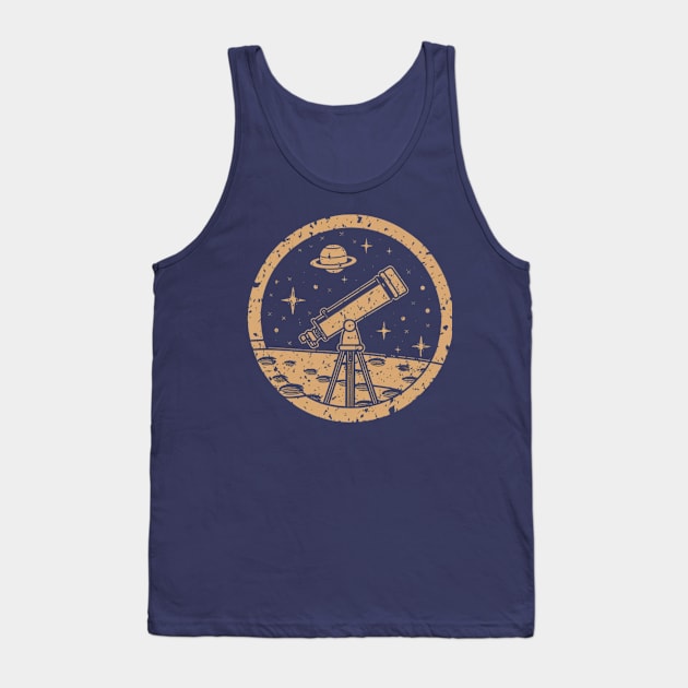 Astronomer - Telescope Retro Tank Top by Signum